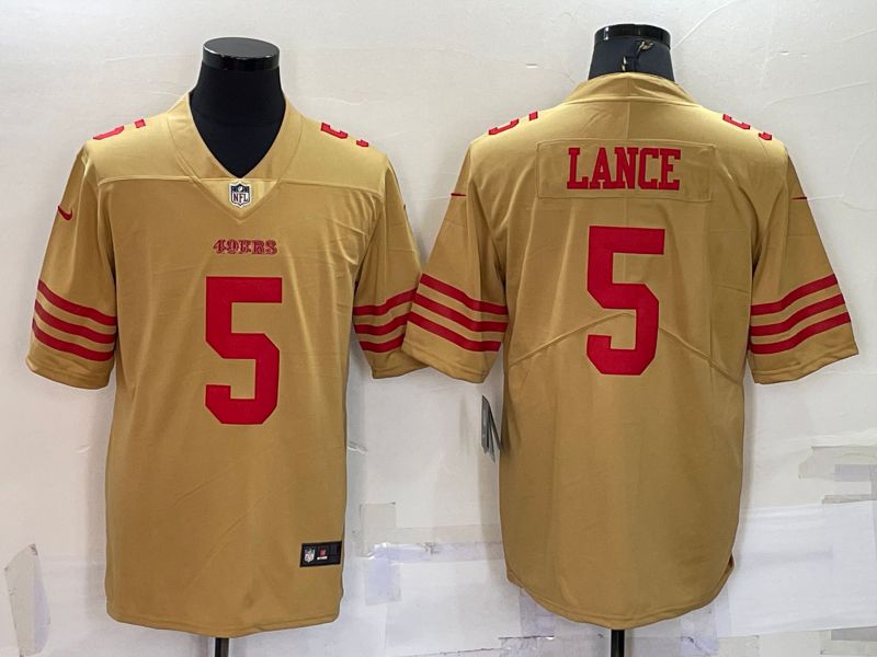 Men San Francisco 49ers #5 Lance Yellow New 2022 Nike Limited Vapor Untouchable NFL Jersey->san francisco 49ers->NFL Jersey